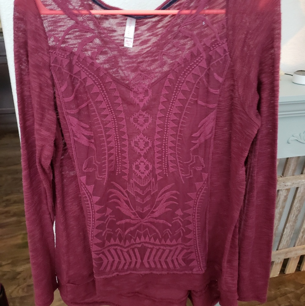Maroon top